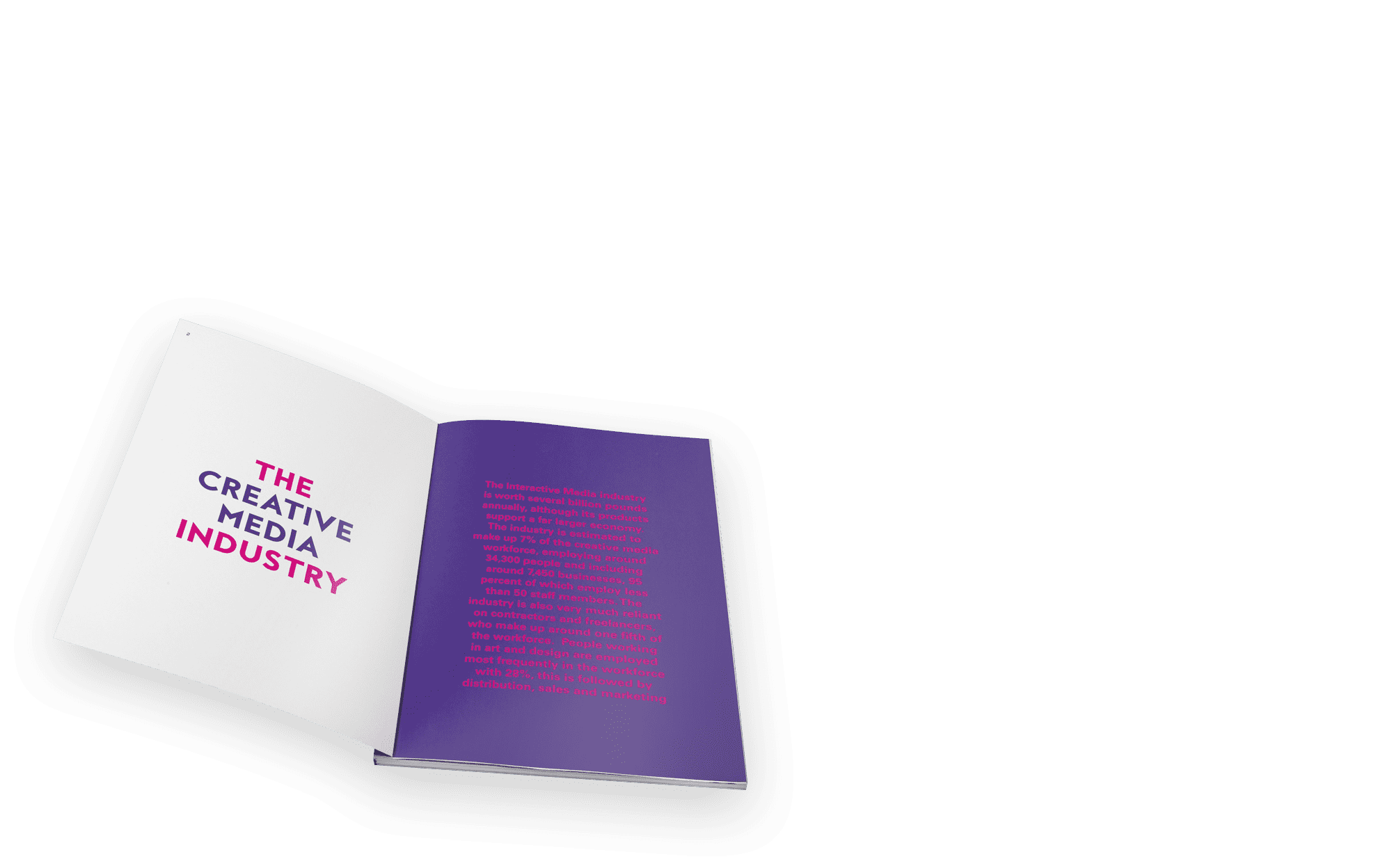 open booklet with designs