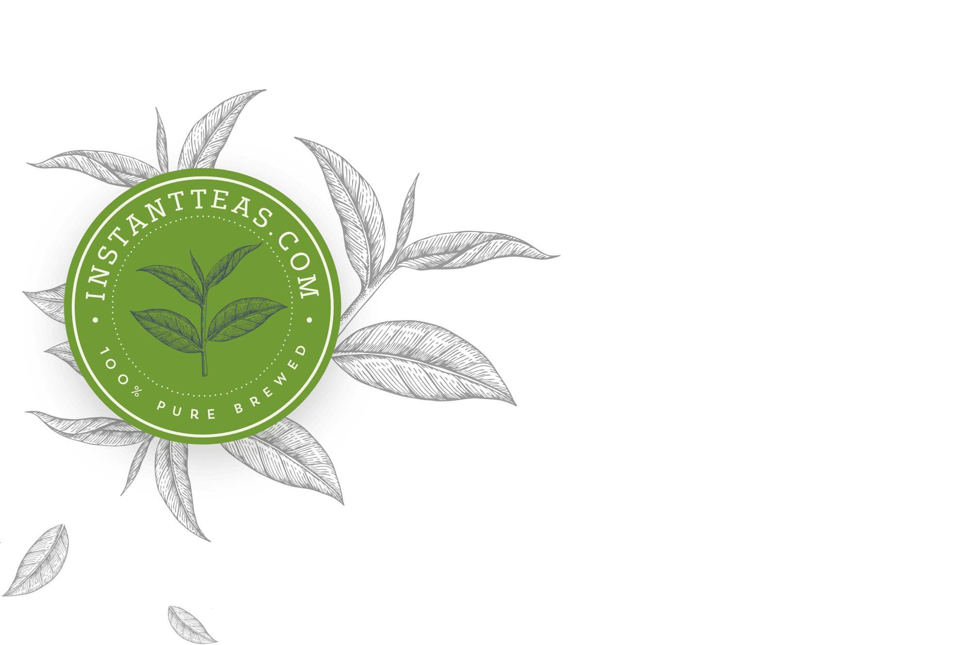logo vert avec des feuilles de thé