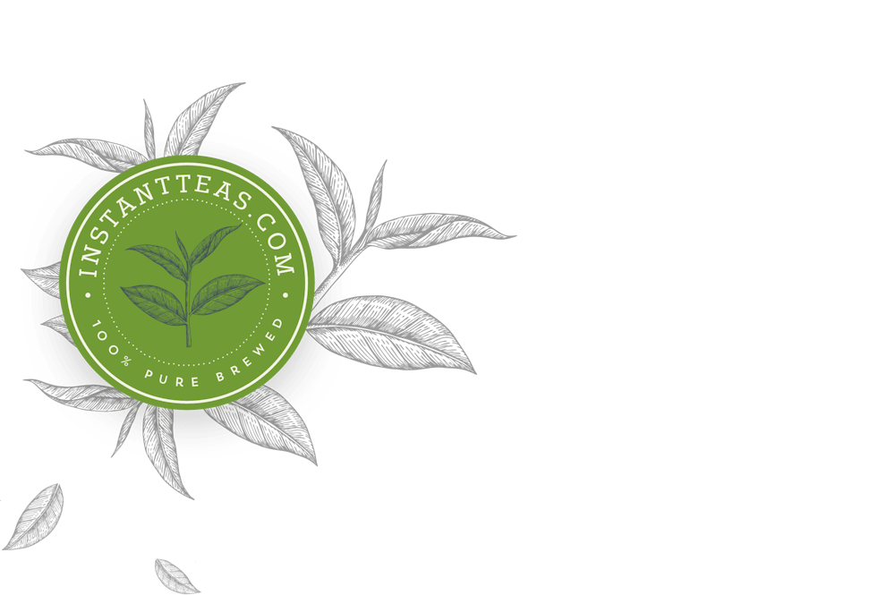 logo vert avec des feuilles de thé