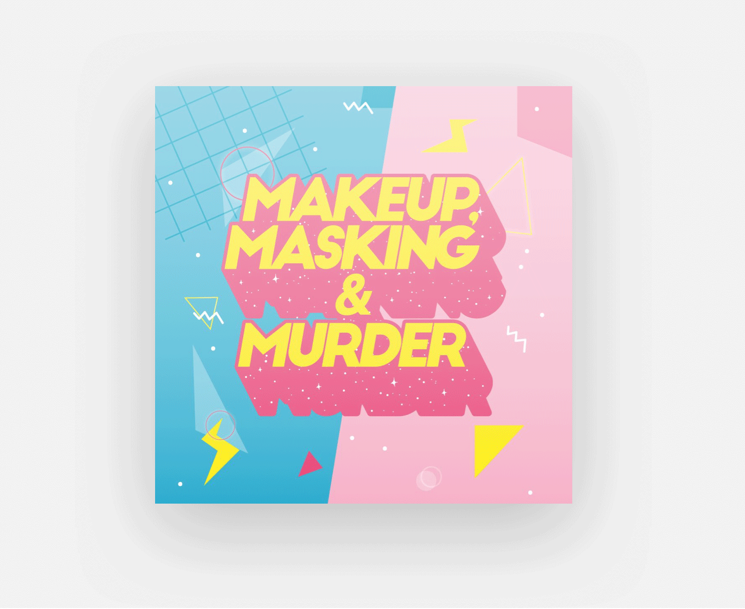 modern podcast cover with bright text in yellow