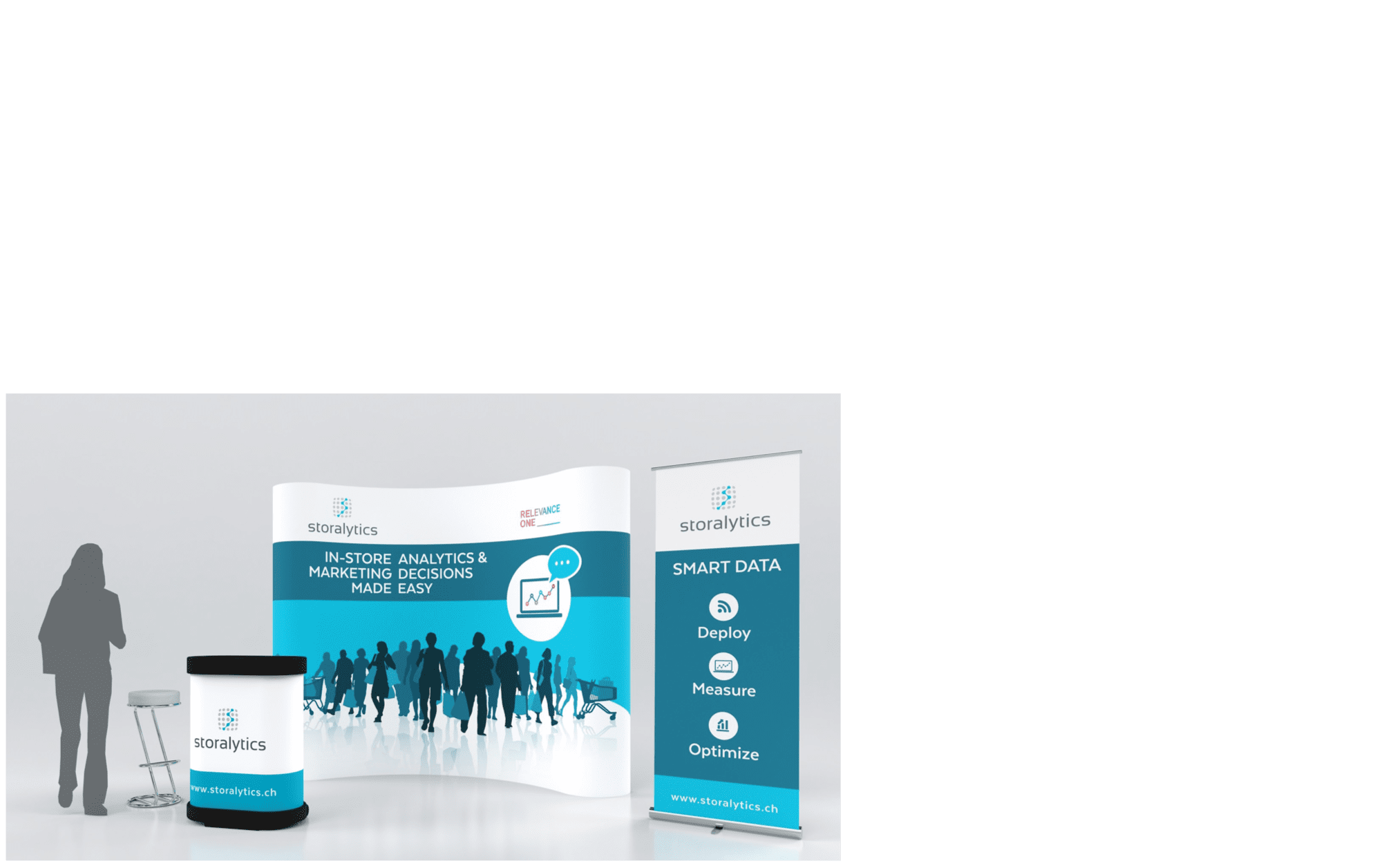 pódio para feira, banner e pano de fundo