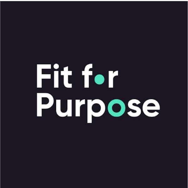 ブランド名が描かれたロゴデザイン。「Fit For Purpose」