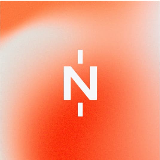 Logo design with an animated letter N for the brand: 
Nordnorks Finans
